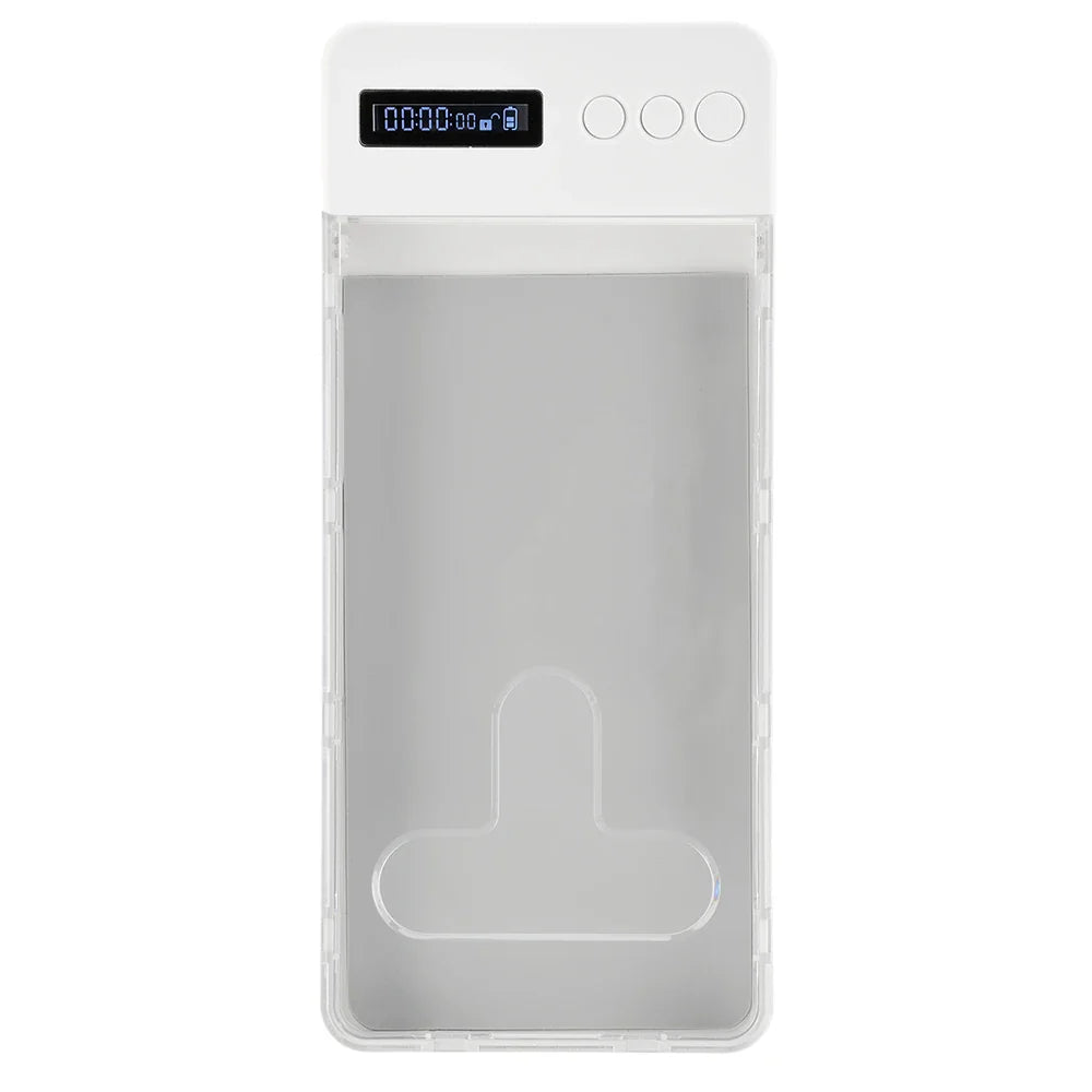 Transparent Phone Lock Box with Timer LCD Display T-Shaped Opening Phone Box Phone Locker Adults Students Self-Discipline Tools
